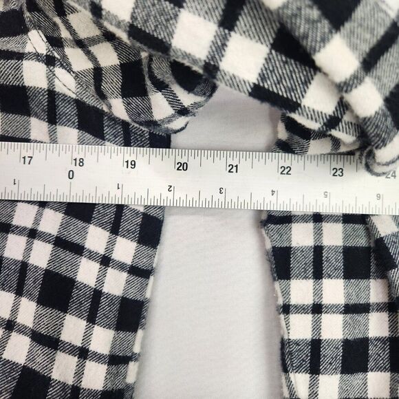 Madewell Flannel Shirt Womens Size XXS Black Plaid Button Front and Sides Hi Low - Picture 4 of 8